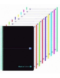 Cuaderno Black & Colors tapa plástico multiasignatura 160 hojas