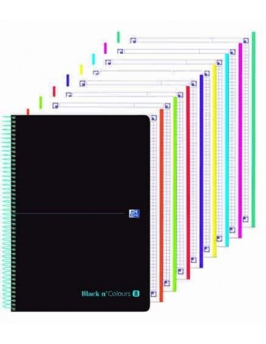 Cuaderno Black & Colors tapa plástico multiasignatura 160 hojas