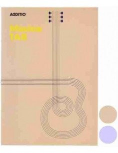 Cuaderno de música TAB 4 pentagramas tablatura guitarra