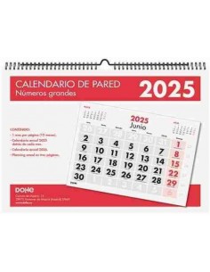Calendario de pared números grandes 2025