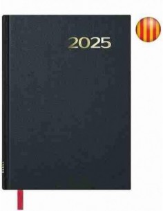 Agenda Día Página Sintex 14x20 Negro Catalán 2025