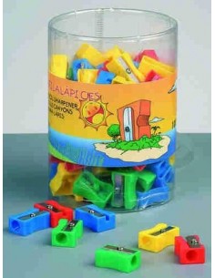 Bote 100 sacapuntas de plástico
