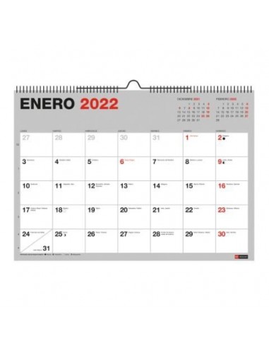 Calendario de pared A3 con espacio para escribir gris básico Catalán 2022