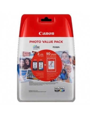 CANON Value Pack negro / varios colores 2 Cartuchos de tinta: PG-545XL + CL-546XL + 50 hojas 10 x 15
