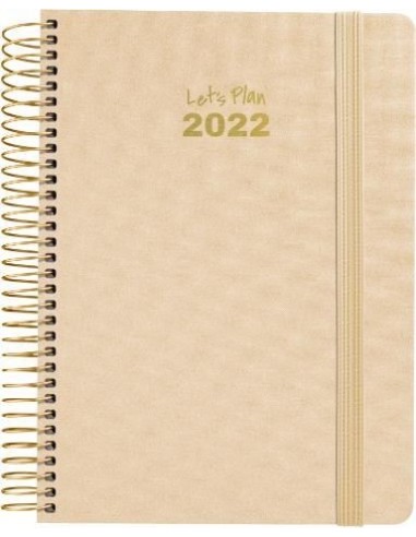 Agenda Día página Metalic 15x21 Dorado 2022