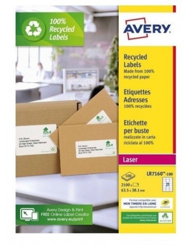 Etiquetas en papel reciclado para sobres y paquetes